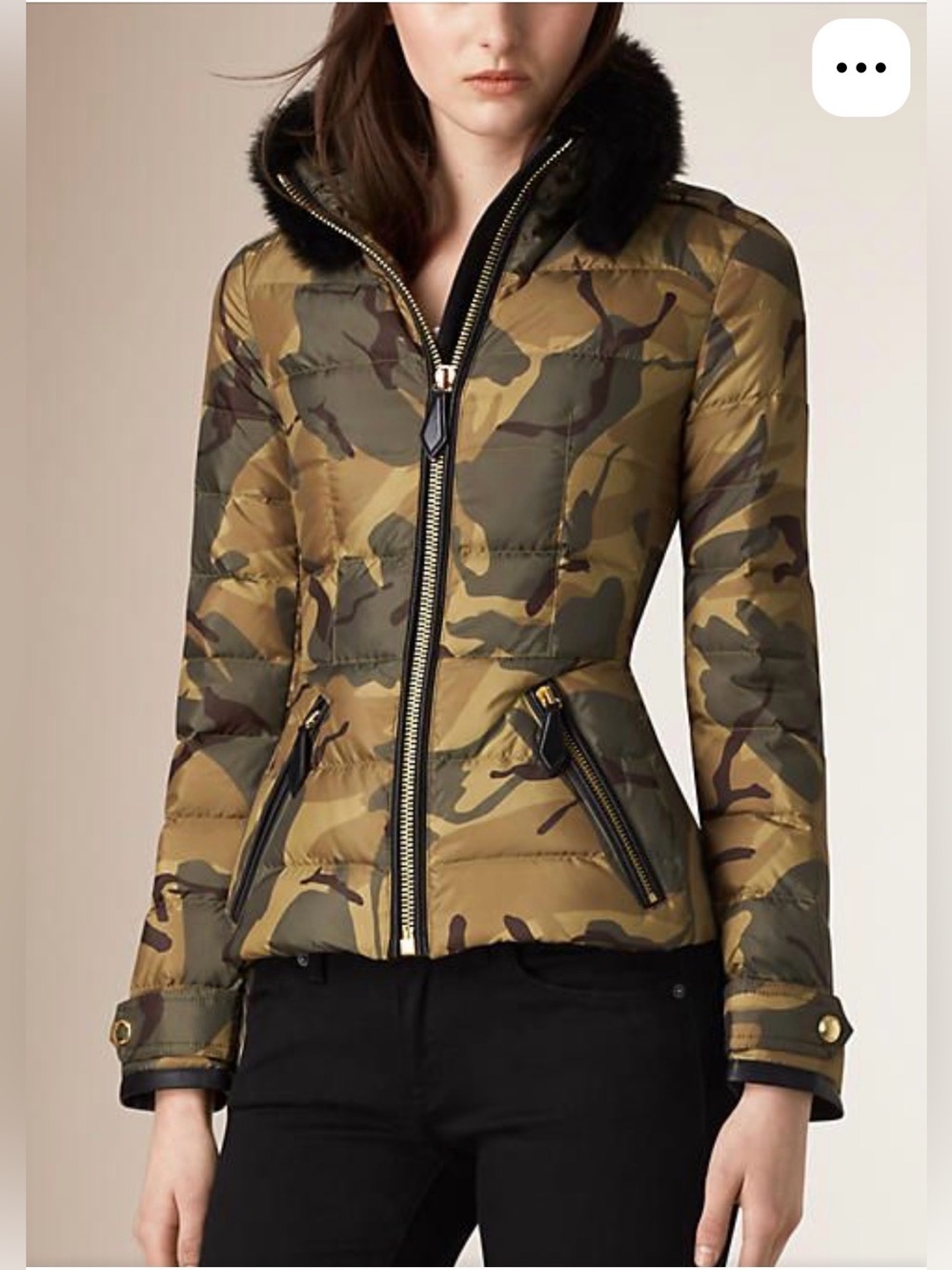 Burberry Brit Camouflage Print Down Jacket